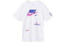 Nike 双钩字母运动短袖T恤 男款 白色 送礼推荐 送男友 / Футболка Nike TC0079-100