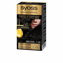 Syoss Olio Intense permanente Hair Color No.1.10 Intensive Black  Стойкая масляная краска для волос без аммиака, оттенок интенсивно черный