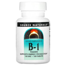 Витамины группы B source Naturals, витамин B1, тиамин, 100 мг, 100 таблеток