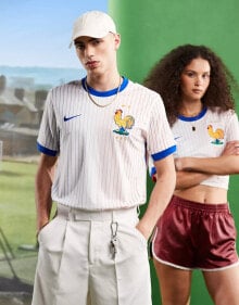 Купить мужские футболки и майки Nike Football: Nike Football Euro 2024 France Stadium away jersey in white