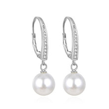 Женские серьги beautiful silver earrings with real pearls AGUC862PL