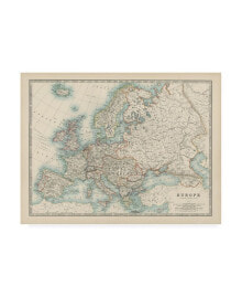 Trademark Global johnston Johnstons Map of Europe Canvas Art - 15.5