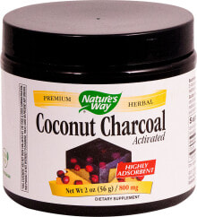 Витамины и БАДы для пищеварительной системы nature's Way Coconut Charcoal Activated Порошок с активированным кокосовым углем 800 мг 56 г