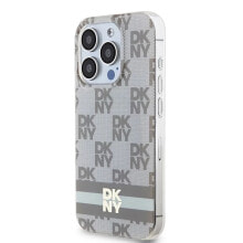 DKNY Dkhmp15Lhcptse iPhone 15 Pro 6.1 Bezowy Iml Checke Mono Pattern&Printed Stripes phone case