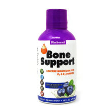 Витамины и БАДы для мышц и суставов bluebonnet Nutrition Liquid Bone Support Blueberry Пищевая добавка на основе кальция, магния, с витаминами D3 и K2, с черничным вкусом для здоровья костей, зубов и мышц 472 мл