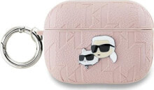 Karl Lagerfeld Karl Lagerfeld KLAP2PGKCPP AirPods Pro 2 (2022/2023) cover różowy/pink Monogram Karl & Choupette Head