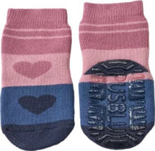 Stoppersocken mit Herz-Motiv, rosa & blau, Gr. 23/24, 1 St