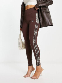 Женские легинсы adidas Originals 'animal abstract' leggings in brown with zebra print