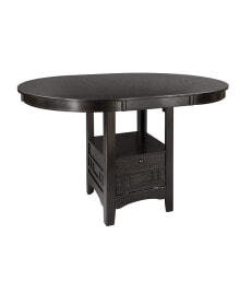 Simplie Fun dark Cherry Finish Counter Height 1pc Dining Table w Extension Leaf and Storage Base Traditio