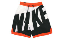 Nike 复古透气大Logo松紧系带运动短款直筒篮球裤 男款 黑白红 / Брюки Nike Logo AT3166-101