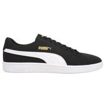 Puma Smash V2 Buck Lace Up Mens Black Sneakers Casual Shoes 36516023