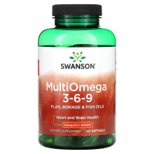 Рыбий жир и Омега 3, 6, 9 swanson, MultiOmega 3-6-9`` 120 мягких таблеток