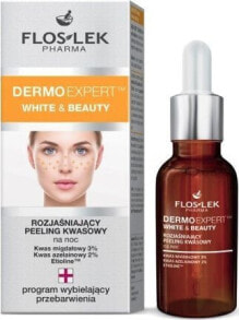 Floslek Dermo Expert White & Beauty Осветляющий кислотный пилинг для ухода за кожей с неравномерной пигментацией 30 мл
