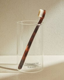 Borosilicate glass slogan toothbrush holder