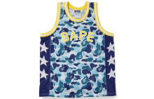 BAPE ABC Basketball Tank Top 蓝迷彩标语网眼球衣 男女同款 送礼推荐 / Жилет баскетбольный BAPE ABC 1F80-109-008