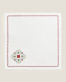 Pack of cross stitch linen napkins (pack of 2)