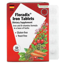 Gaia Herbs, Floradix, железо в таблетках, 80 таблеток