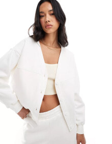 Купить женские свитеры и кардиганы The Couture Club: The Couture Club co-ord oversized jersey cardigan in off white