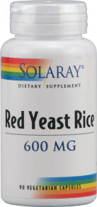 Витамины и БАДы для сердца и сосудов Solaray Red Yeast Rice Красный дрожжевой рис 600 мг 90 вегетарианских капсул