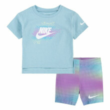 Children's Sports Outfit Nike Aop Bike Blue Multicolour Lilac 2 Pieces