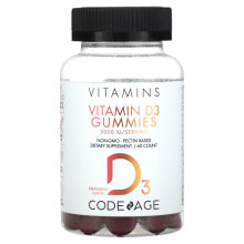 Витамин D codeage, Vitamin D3 Gummies, Strawberry, 60 Gummies