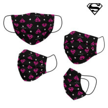 Защитные маски DC Super Hero Girls- Детская многоразовая тканевая маска( черный с рисунком)