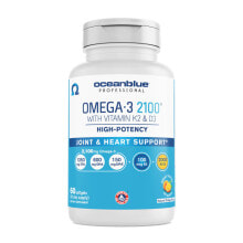 Рыбий жир и Омега 3, 6, 9 Oceanblue Omega 3 - 2100 with Vitamin K2 Омега-3 с витаминами K2 и D3 - 60 гелевых капсул