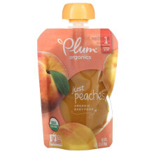 Детское пюре plum Organics, Organic Baby Food, 4 Mons & Up, Just Peaches, 3.5 oz (99 g)