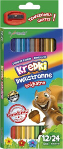 Купить цветные карандаши для рисования St. Majewski: 24-цветные школьные цветные карандаши St. Majewski двусторонние + точилка