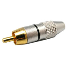 EUROCONNEX Male Professional Gold Metal N Black Line RCA Connector