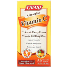 Chewable Vitamin C, Orange Pineapple, 200 mg, 60 Chewable Tablets (100 mg per Tablet)