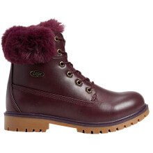 Lugz Rucker Hi Faux Fur Lace Up Womens Brown, Red Casual Boots WRUCKHFGV-6022 купить в аутлете