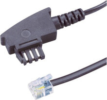 basetech BT-1602107 - 10 m - TAE-N plug - RJ11 6p4c plug - Black - Male - Male