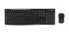 Комплекты из игровых клавиатуры и мыши logitech MK270 клавиатура Беспроводной RF Британский английский Черный 920-010027