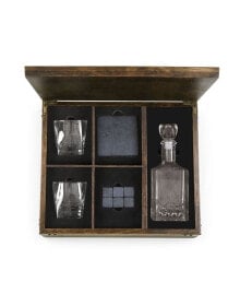 Picnic Time whiskey Box with Decanter Gift Set, 12 Pieces