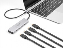 Delock USB 10 Gbps Type-C Hub mit 4 x Buchse 35 cm - Cable - Digital