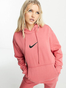 Nike – Kapuzenpullover in Adobe-Rosa mit mittelgroßem Swoosh-Logo