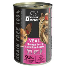 CERTECH SUPER BENO Veal with chicken livers and hearts wet food for dog 415g