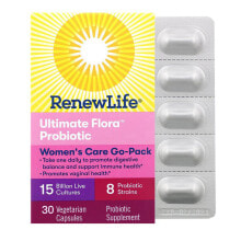 Пребиотики и пробиотики renew Life Women&#039;s Care Probiotic Ultimate Flora Женский пробиотические комплексы для поддержки здоровья интимной микрофлоры, мочевыводящих путей 8 штаммов 15 млрд КОЕ 30 растительных капсул