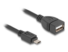 USB 2.0 OTG Kabel Typ Micro-B Stecker zu Typ-A Buchse 11 cm