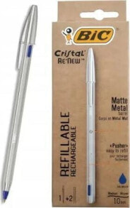 Письменные ручки bic Długopis Cristal Re&#039;new Metal niebieski + 2 wkłady (405477)