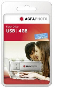 AgfaPhoto USB Flash Drive 2.0 USB флеш накопитель 4 GB USB тип-A Серебристый 10322