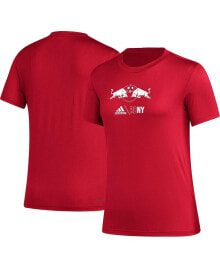 adidas women's Red New York Red Bulls AEROREADY Club Icon T-shirt