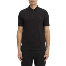 CALVIN KLEIN Stretch Pique Slim Button Short Sleeve Polo