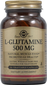Аминокислоты Solgar L-Glutamine L-глютамин 500 мг 100 вегетарианских капсулы