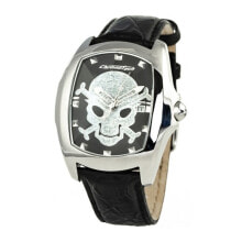 Мужские наручные часы с ремешком Мужские часы с черным кожаным ремешком Chronotech	CT7896M-102