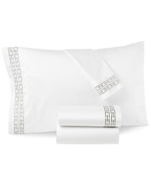 Hotel Collection chain Links Embroidered 100% Pima Cotton Pillowcase, Standard, Created for Macy's