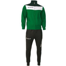 Мужской спортивный костюм черный зеленый  Givova TR024 1310