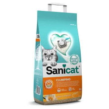 Купить косметика и гигиенические товары для собак SANICAT: SANICAT Bentonite Binding Clumping Duo Vanilla And Tangerine Cat Litter 8L