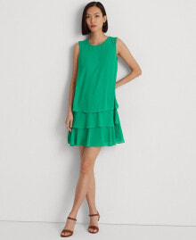 Lauren Ralph Lauren women's Crinkle Georgette Shift Dress